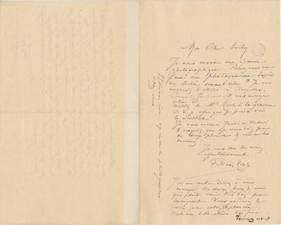 Lettre de Félicien Rops à [Léon] Evely. s.l., 0000/00/00. Bruxelles, Bibliothèque royale de Belgique, III/215/6/4