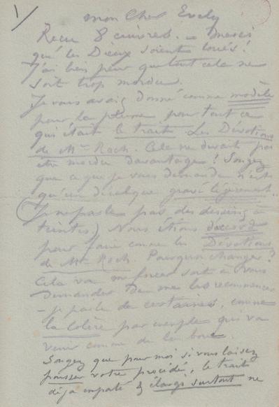 Lettre de Félicien Rops à [Léon] Evely. s.l., 0000/00/00. Bruxelles, Bibliothèque royale de Belgique, III/215/6/7 et III/215/6/8