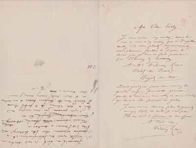 Lettre de Félicien Rops à [Léon] Evely. s.l., 0000/00/00. Bruxelles, Bibliothèque royale de Belgique, III/215/6/9