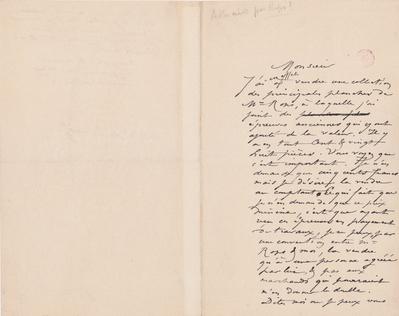 Lettre de Félicien Rops à Inconnu. s.l., 0000/00/00. Bruxelles, Bibliothèque royale de Belgique, III/215/7/26