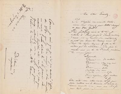 Lettre de Félicien Rops à Ernest [Scaron]. [Paris], 1868/03/00. Bruxelles, Bibliothèque royale de Belgique, III/215/7/41