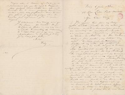 Lettre de Félicien Rops à [Armand?] [Dandoy?]. Paris, 1880/06/06. Bruxelles, Bibliothèque royale de Belgique, III/215/8/10