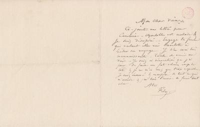 Lettre de Félicien Rops à [Armand] [Dandoy]. s.l., 0000/00/00. Bruxelles, Bibliothèque royale de Belgique, III/215/8/12