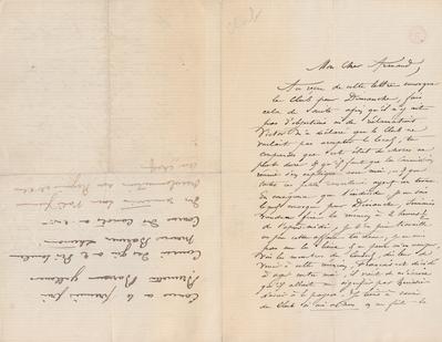 Lettre de Félicien Rops à Armand [Dandoy]. s.l., 0000/00/00. Bruxelles, Bibliothèque royale de Belgique, III/215/8/15