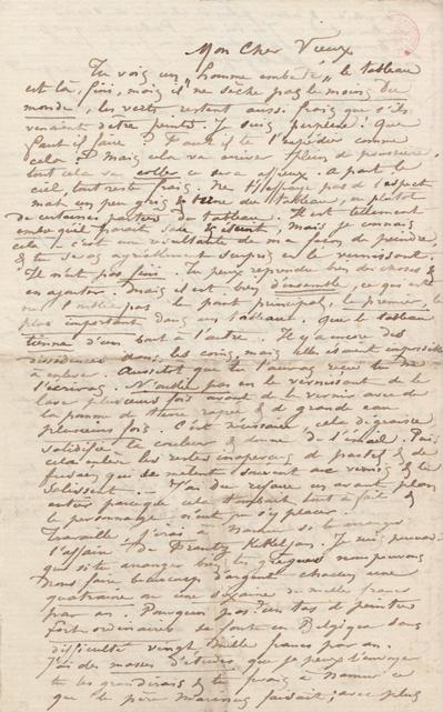 Lettre de Félicien Rops à Armand Dandoy. [Paris], 1878/00/00. Bruxelles, Bibliothèque royale de Belgique, III/215/8/34