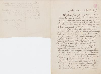 Lettre de Félicien Rops à Armand [Dandoy]. s.l., 0000/00/00. Bruxelles, Bibliothèque royale de Belgique, III/215/8/36