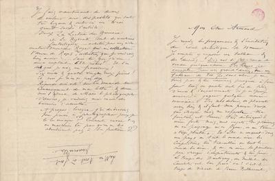 Lettre de Félicien Rops à Armand [Dandoy]. [Paris], 0000/00/00. Bruxelles, Bibliothèque royale de Belgique, III/215/8/41