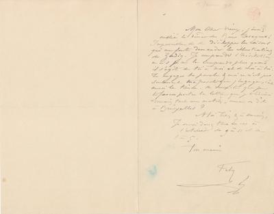 Lettre de Félicien Rops à Eugène Rodrigues. [Paris], 1890/01/11. Bruxelles, Bibliothèque royale de Belgique, III/215/9/29