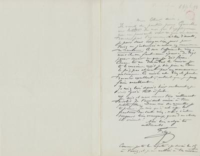 Lettre de Félicien Rops à Eugène Rodrigues. Saint-Méloir-des-Ondes, 1894/09/07. Bruxelles, Bibliothèque royale de Belgique, III/215/9/55