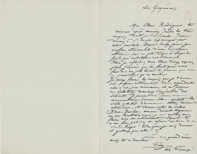 Lettre de Félicien Rops à Eugène Rodrigues. Saint-Méloir-des-Ondes, 1894/08/21. Bruxelles, Bibliothèque royale de Belgique, III/215/9/59