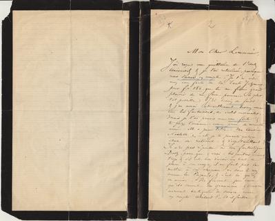 Lettre, annotations de Maxime GODFRIND, Esprit et caractère – Idéal et réel, Édition critique de la correspondance de Félicien Rops à Camille Lemonnier (1873-1890), mémoire de master en langues et littératures françaises et romanes, sous la direction de Laurence Brogniez, Bruxelles, Université libre de Bruxelles, 2014. Consultable à la bibliothèque du musée. de Félicien Rops à [Camille] Lemonnier. Bruxelles, 1873/12/00. Bruxelles, Archives de la Commune d'Ixelles - Musée Camille Lemonnier, Lem/2