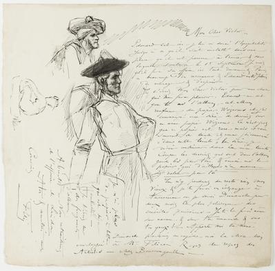 Lettre de Félicien Rops à Victor [Rops]. [Paris], 0000/00/00. Province de Namur, musée Félicien Rops, LEpr/191