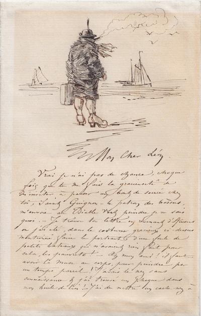 Lettre de Félicien Rops à Léon [Dommartin]. Bruxelles, 0000/00/00. Province de Namur, musée Félicien Rops, LEpr/192