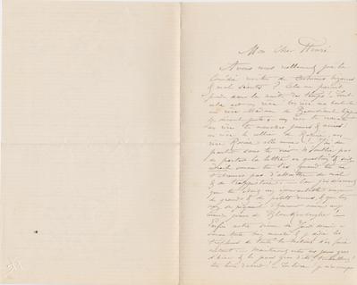 Lettre de Félicien Rops à Henri [Liesse]. s.l., 1872/00/00. Province de Namur, musée Félicien Rops, LEpr/34