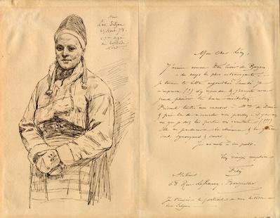 Lettre de Félicien Rops à Léon [Dommartin]. Dalécarlie, 1874/08/25. Province de Namur, musée Félicien Rops, LEpr/187