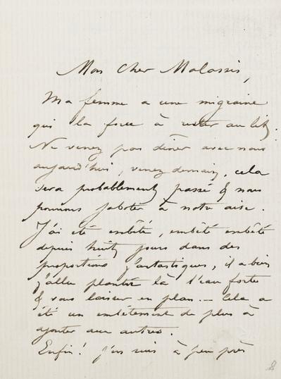 Lettre de Félicien Rops à [Auguste] Poulet-Malassis. s.l., 0000/00/00. Province de Namur, musée Félicien Rops, Livre/62/8