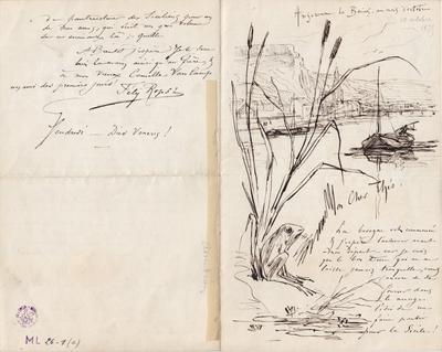 Lettre de Félicien Rops à Théo [Hannon]. Anseremme, 1875/10/10. Bruxelles, Archives et Musée de la Littérature, ML/00026/0001