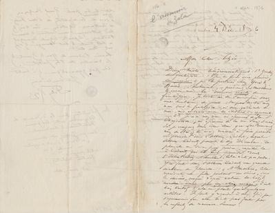 Lettre de Félicien Rops à Théo [Hannon]. [Paris], 1876/12/04. Bruxelles, Archives et Musée de la Littérature, ML/00026/0012