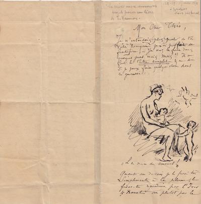 Lettre de Félicien Rops à Théo [Hannon]. [Paris], 1878/05/17. Bruxelles, Archives et Musée de la Littérature, ML/00026/0022