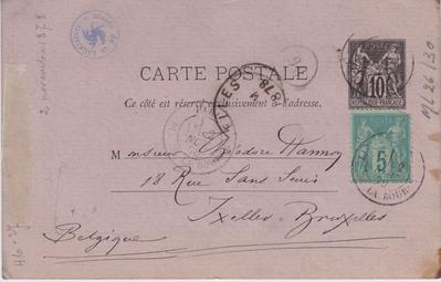 Carte postale de Félicien Rops à Théo [Hannon]. Paris, 1878/11/02. Bruxelles, Archives et Musée de la Littérature, ML/00026/0030