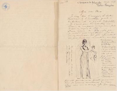 Lettre de Félicien Rops à Théo [Hannon]. [Paris], 1878/11/10. Bruxelles, Archives et Musée de la Littérature, ML/00026/0031