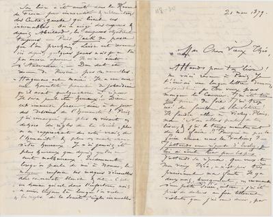 Lettre de Félicien Rops à Théo [Hannon]. [Paris], 1879/03/21. Bruxelles, Archives et Musée de la Littérature, ML/00026/0037