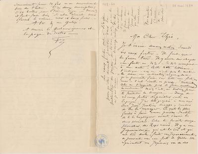 Lettre de Félicien Rops à Théo [Hannon]. [Paris], 1880/05/28. Bruxelles, Archives et Musée de la Littérature, ML/00026/0064