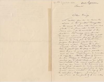 Lettre de Félicien Rops à [Théo] [Hannon]. [Paris], 1880/07/03. Bruxelles, Archives et Musée de la Littérature, ML/00026/0066