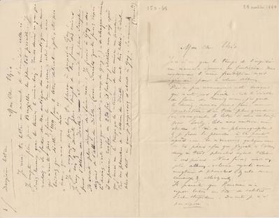 Lettre de Félicien Rops à Théo [Hannon]. [Paris], 1880/08/28. Bruxelles, Archives et Musée de la Littérature, ML/00026/0072