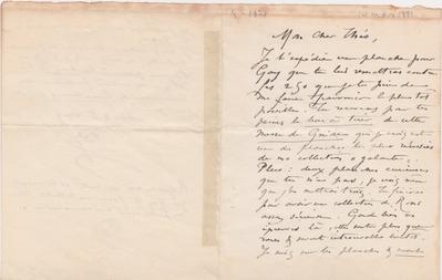 Lettre de Félicien Rops à Théo Hannon. [Paris], 1881/03/14. Bruxelles, Archives et Musée de la Littérature, ML/00026/0107