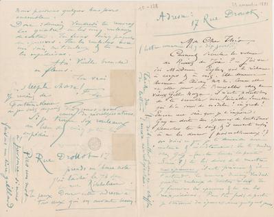 Lettre de Félicien Rops à Théo [Hannon]. Paris, 1881/11/23. Bruxelles, Archives et Musée de la Littérature, ML/00026/0132