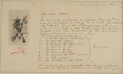 Lettre de Félicien Rops à [Edmond] [Picard]. Paris, 1886/04/28. Bruxelles, Archives et Musée de la Littérature, ML/00631/0004