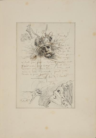 Lettre de Félicien Rops à Frantz [François?] [Taelemans?]. s.l., 0000/00/00. Bruxelles, Archives et Musée de la Littérature, ML/00631/0006