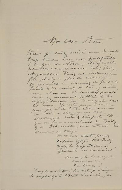 Lettre de Félicien Rops à [Edmond] [Picard]. s.l., 1880/07/14. Bruxelles, Archives et Musée de la Littérature, ML/00631/0028
