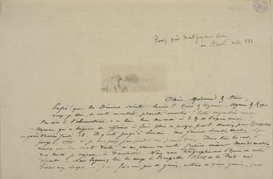 Lettre de Félicien Rops à [Adèle] [Picard-Olin]. Paris, 1881/08/18. Bruxelles, Archives et Musée de la Littérature, ML/00631/0030