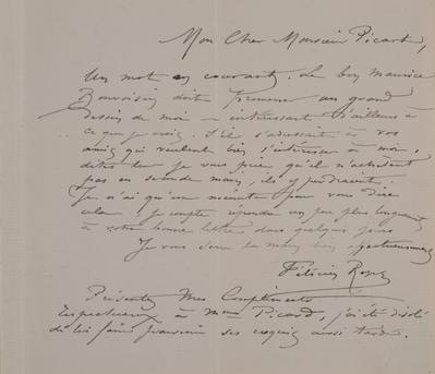 Lettre de Félicien Rops à [Edmond] Picard. s.l., 1879/03/00. Bruxelles, Archives et Musée de la Littérature, ML/00631/0057