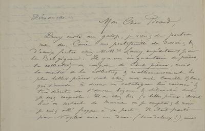 Lettre de Félicien Rops à [Edmond] Picard. s.l., 0000/00/00. Bruxelles, Archives et Musée de la Littérature, ML/00631/0060