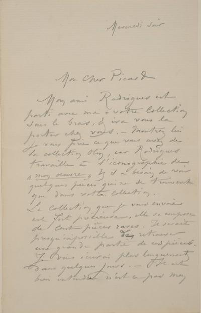 Lettre de Félicien Rops à [Edmond] Picard. s.l., 0000/00/00. Bruxelles, Archives et Musée de la Littérature, ML/00631/0066