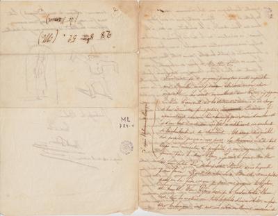 Lettre de Félicien Rops à [Victor] Coco [Hallaux]. [Namur], 1852/10/28. Bruxelles, Archives et Musée de la Littérature, ML/00784/0001