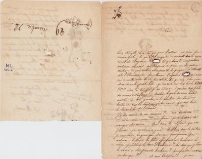 Lettre de Félicien Rops à [Victor] Coco [Hallaux]. [Genappe], 1852/12/29. Bruxelles, Archives et Musée de la Littérature, ML/00784/0002