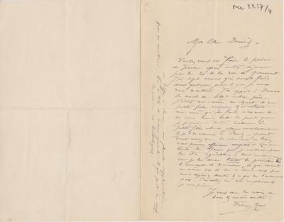 Lettre de Félicien Rops à [Léon] Dewez [Dewèse]. Paris, 0000/00/00. Bruxelles, Archives et Musée de la Littérature, ML/02237/0004