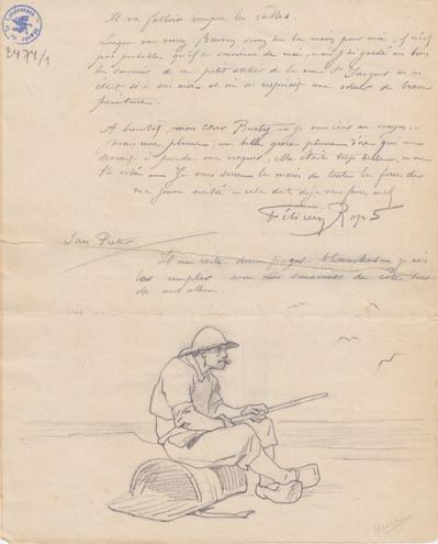 Lettre de Félicien Rops à [Philippe] Burty. San Pieter, 1863/08/07. Bruxelles, Archives et Musée de la Littérature, ML/02474/0001