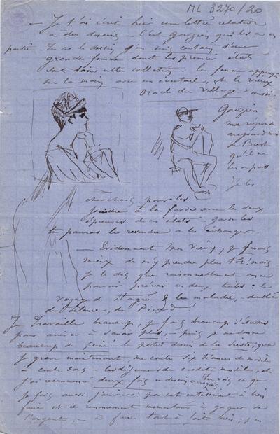 Lettre de Félicien Rops à [Maurice] [Bonvoisin]. s.l., 1875/00/00. Bruxelles, Archives et Musée de la Littérature, ML/03270/0020