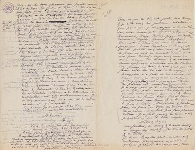 Lettre de Félicien Rops à Inconnu. Bruxelles, 0000/00/00. Bruxelles, Archives et Musée de la Littérature, ML/03270/0033