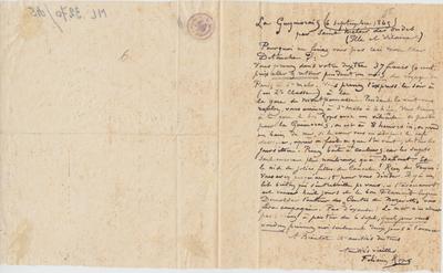 Lettre de Félicien Rops à [Henry] Detouche. Saint-Méloir-des-Ondes, 1895/09/06. Bruxelles, Archives et Musée de la Littérature, ML/03270/0045