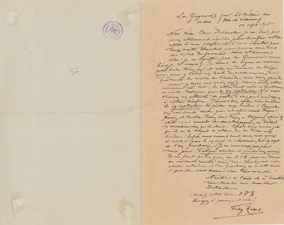 Lettre de Félicien Rops à [Henry] Detouche. Saint-Méloir-des-Ondes, 1895/09/10. Bruxelles, Archives et Musée de la Littérature, ML/03270/0048