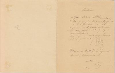 Lettre de Félicien Rops à [Henry] Detouche. s.l., 0000/00/00. Bruxelles, Archives et Musée de la Littérature, ML/03270/0050