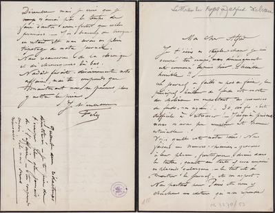 Lettre de Félicien Rops à Alfred [Delvau]. s.l., 0000/00/00. Bruxelles, Archives et Musée de la Littérature, ML/03270/0053