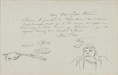 Lettre de Félicien Rops à Henri Liesse. s.l., 0000/02/01. Bruxelles, Archives et Musée de la Littérature, ML/03270/0064