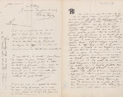 Lettre de Félicien Rops à [Philippe] Burty. Namur, 1869/00/00. Bruxelles, Archives et Musée de la Littérature, ML/04631/0002